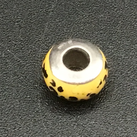 3  Generic .925 Sterling Silver animal print glass beads - Picture 7 of 9